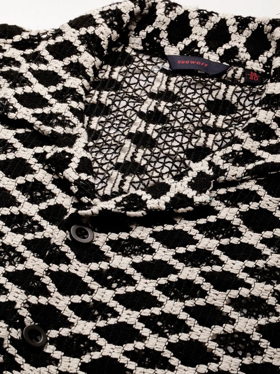 Men's Cream Geometrical Shirt