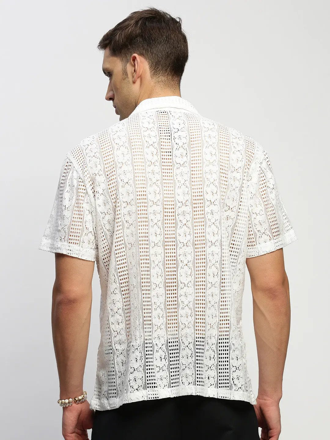 Men's White Solid Shirt