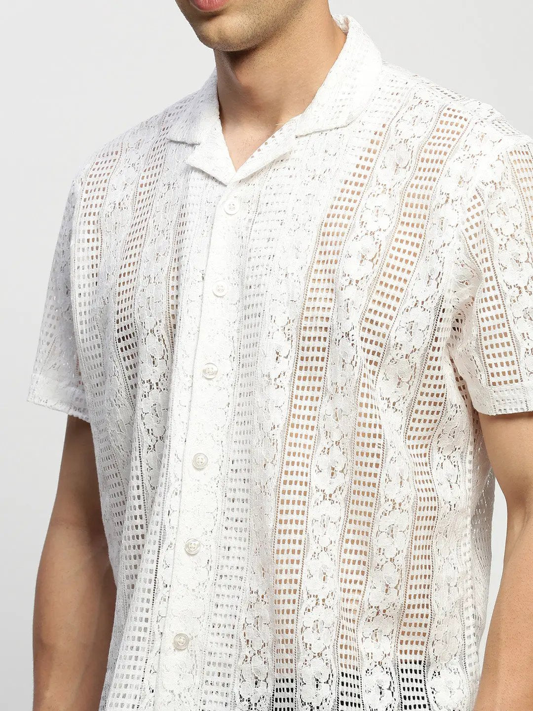 Men's White Solid Shirt