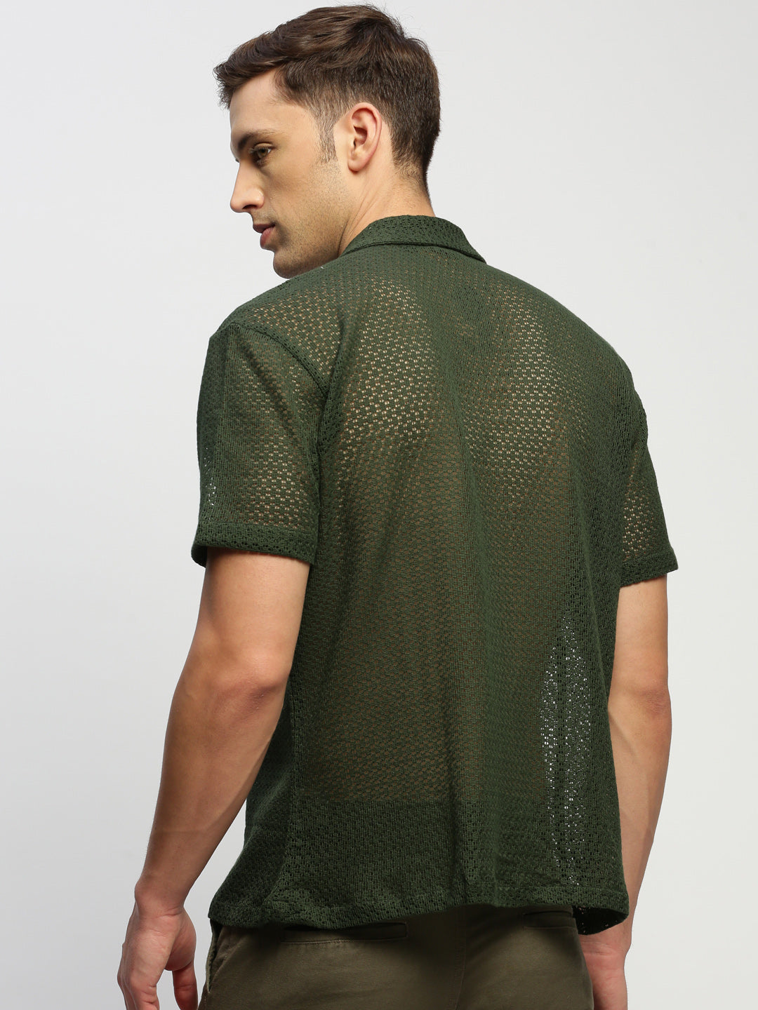 Men Green Solid Shirt