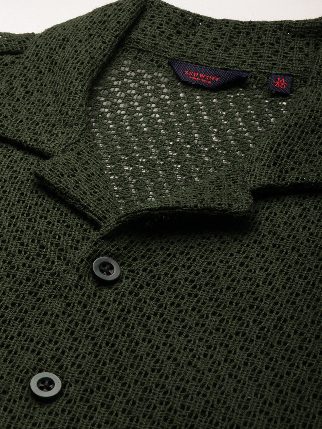 Men Green Solid Shirt