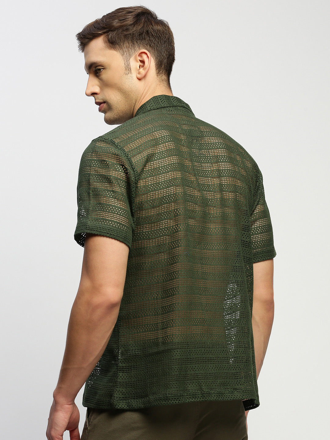 Men Green Solid Shirt