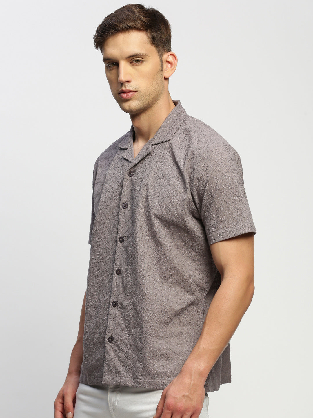 Men Grey Printed Shirt