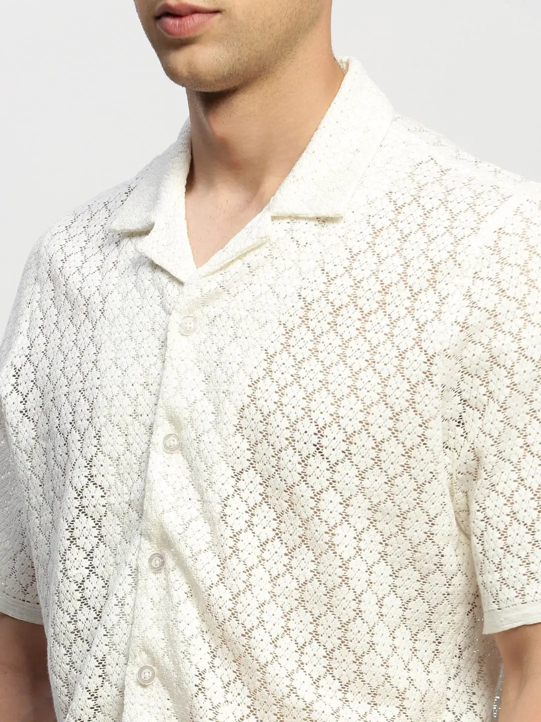 Men's White Solid Shirt