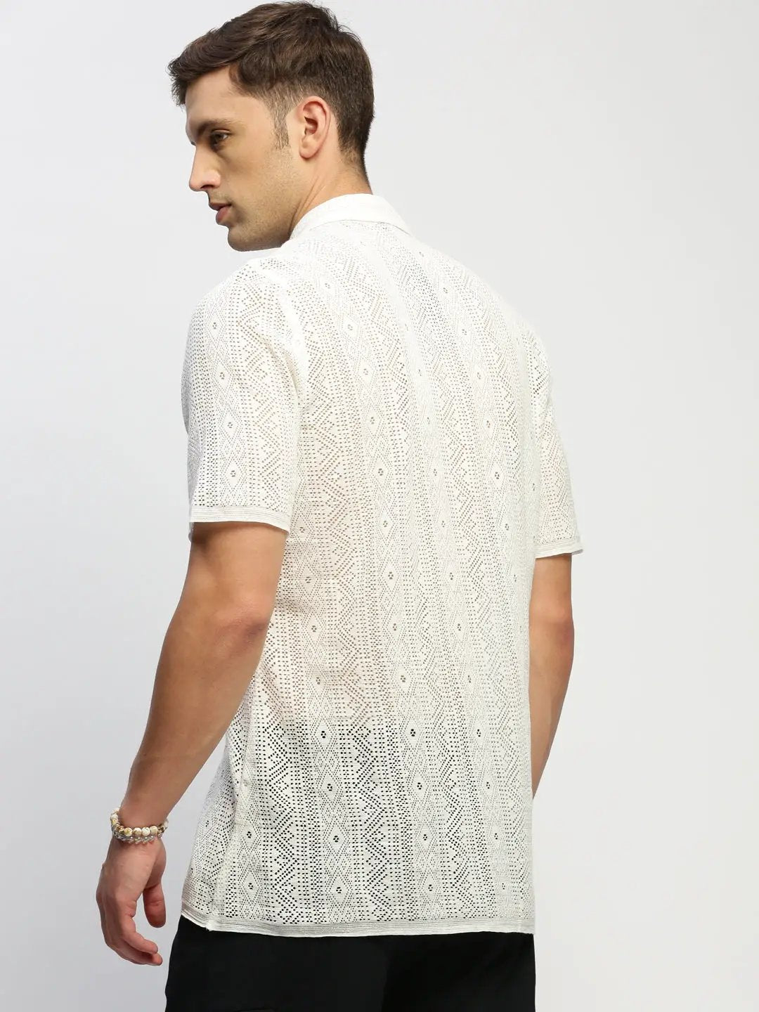 Men's White Solid Shirt