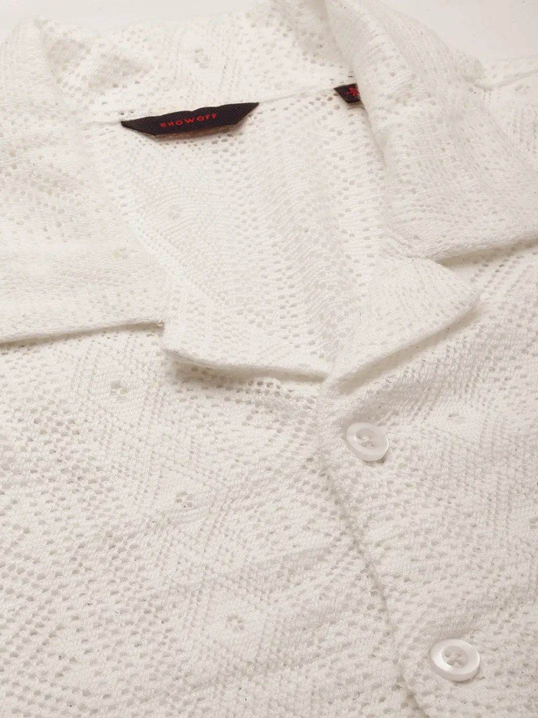Men's White Solid Shirt