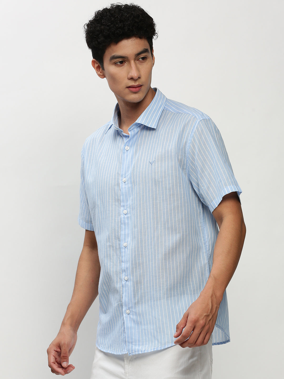 Men Blue Striped Casual Casual Shirts