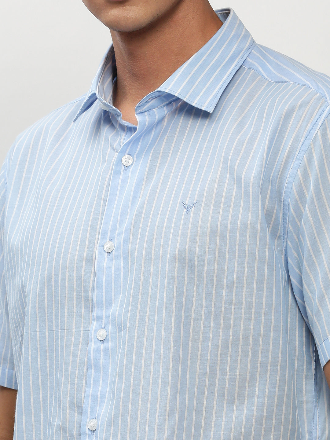 Men Blue Striped Casual Casual Shirts