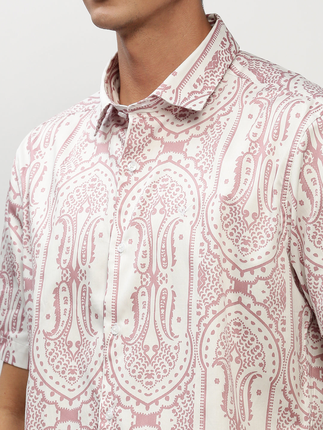 Men White Printed Casual Casual Shirts