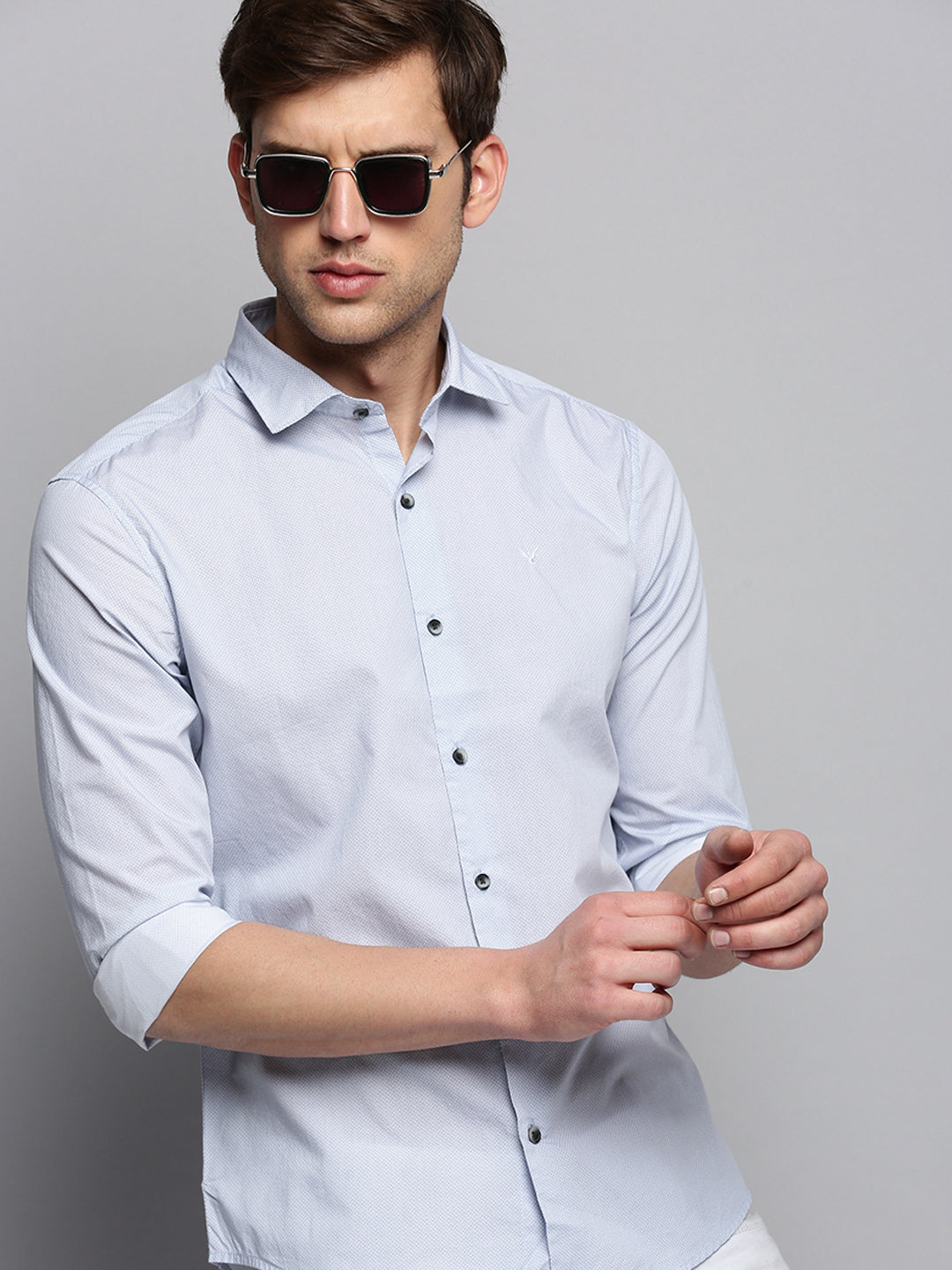 Men White Printed Casual Shirt