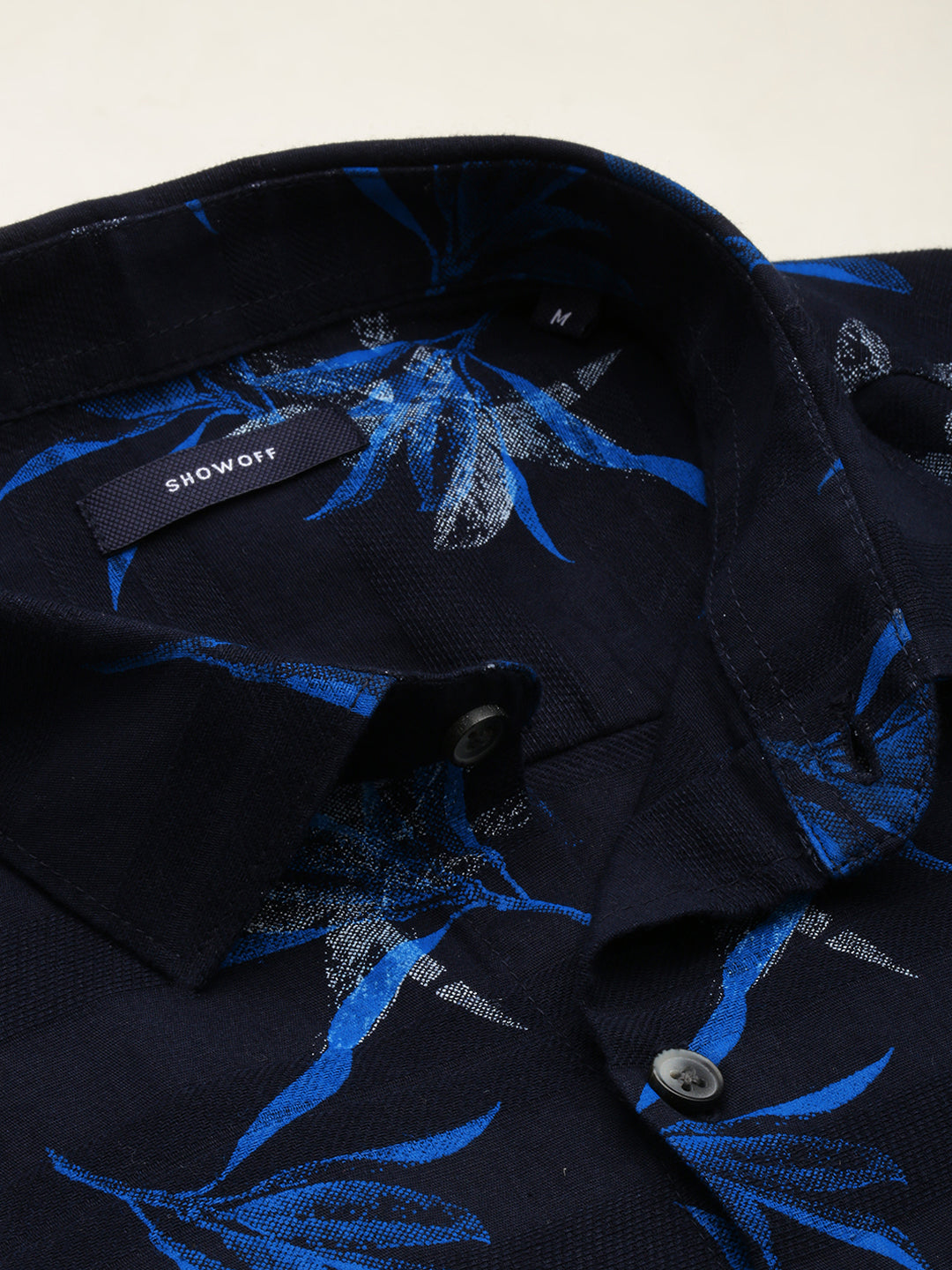 Men Navy Printed Casual Shirt