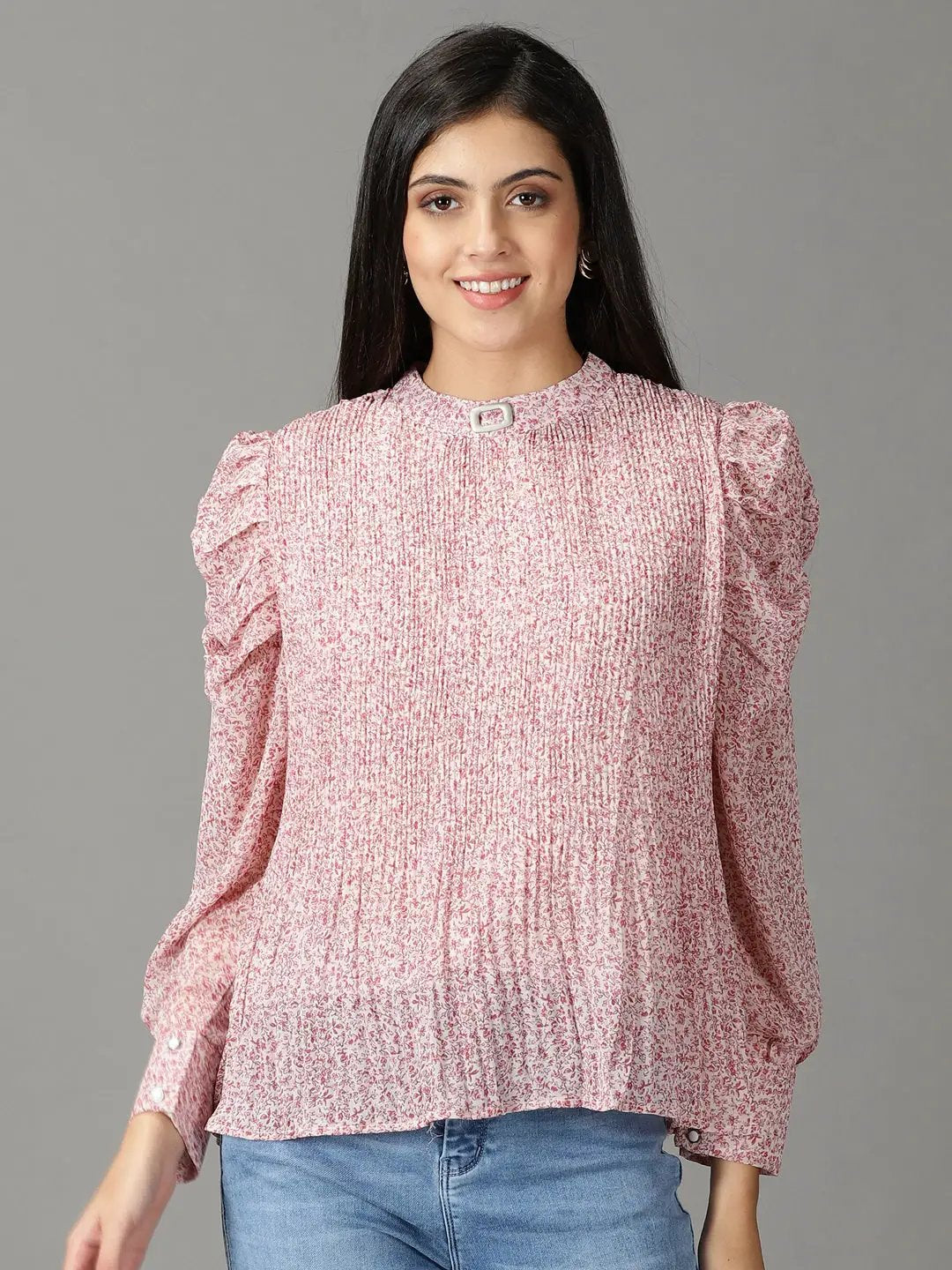 Women's Pink Printed Top