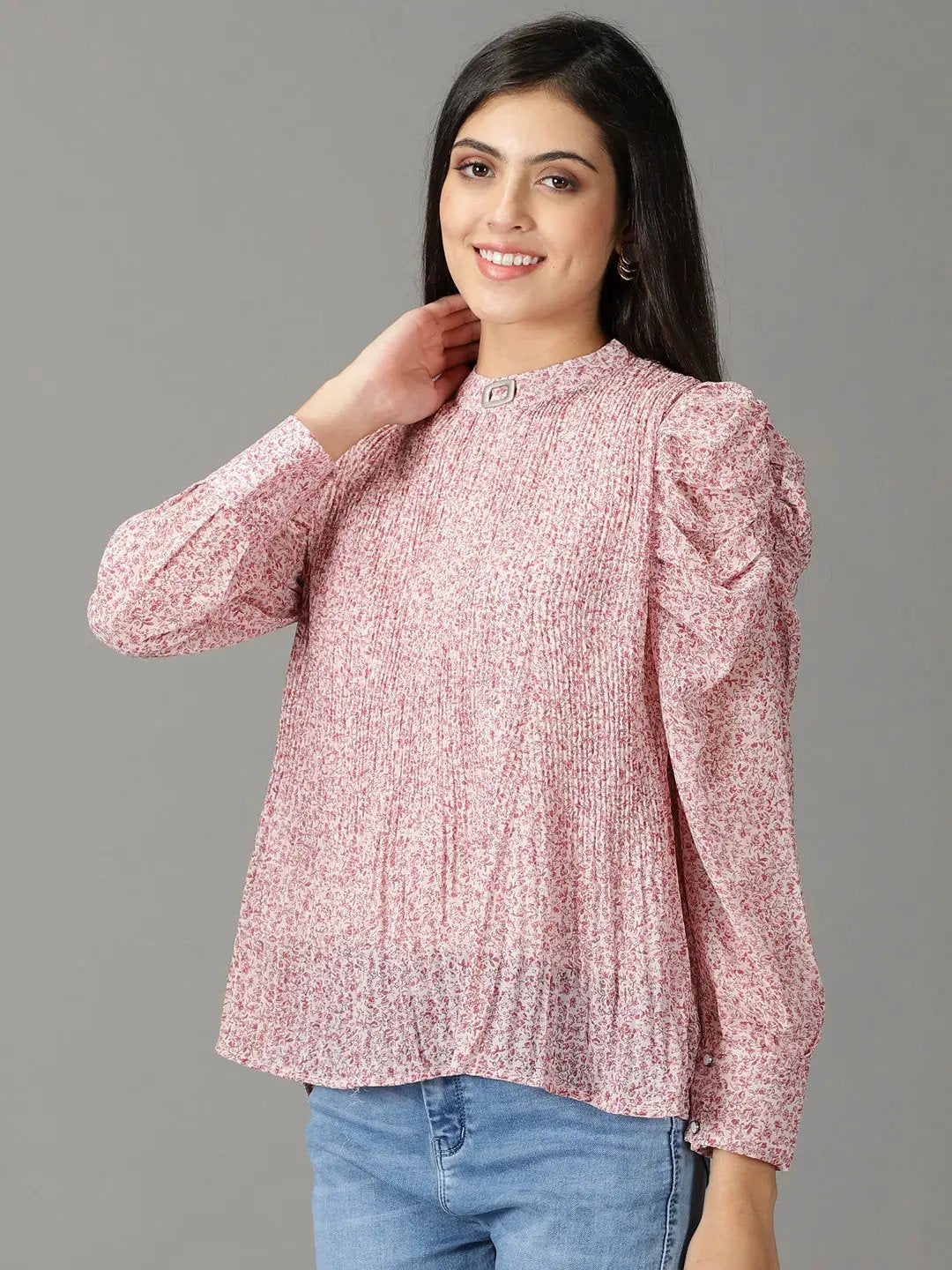 Women's Pink Printed Top