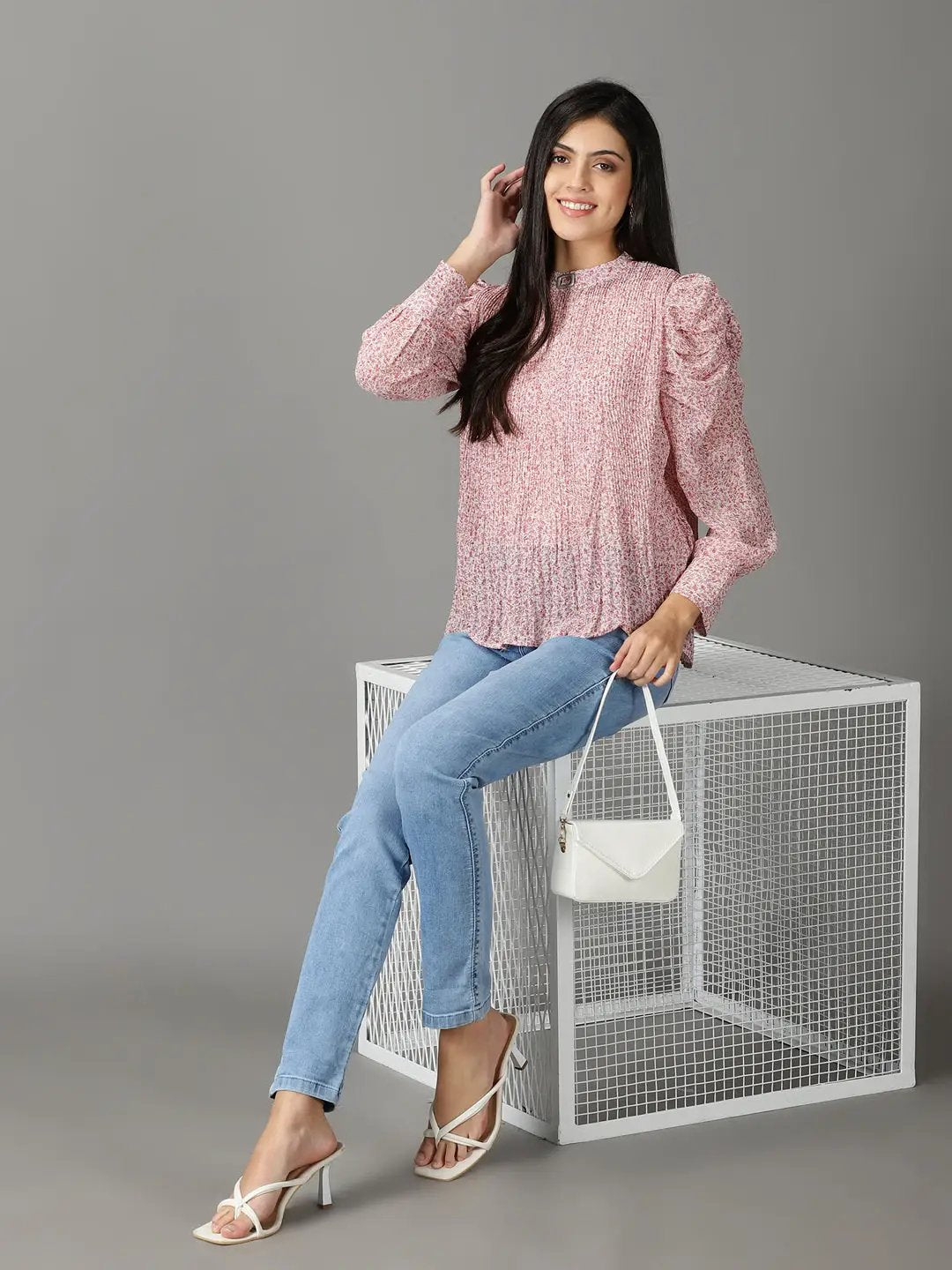 Women's Pink Printed Top