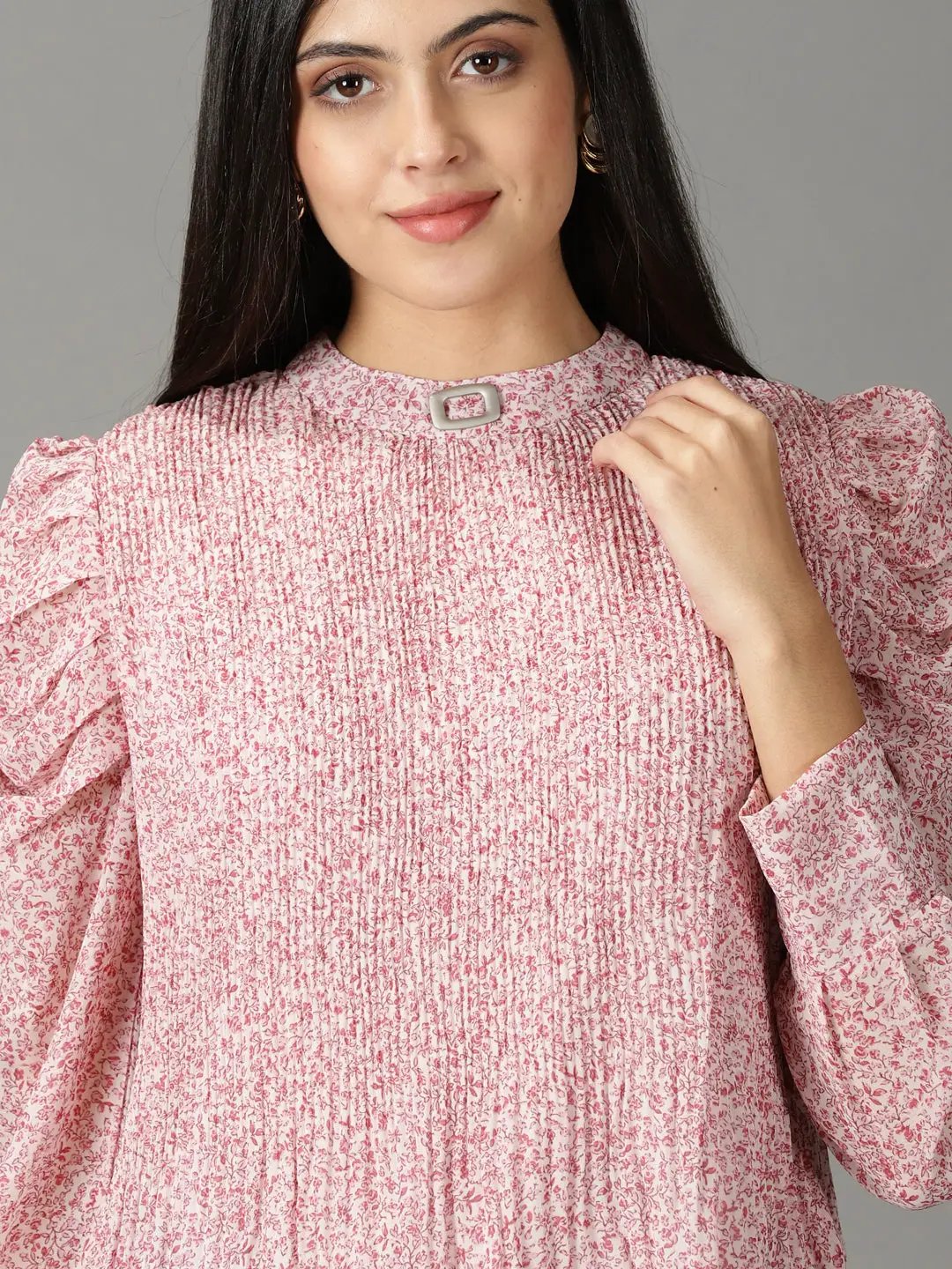Women's Pink Printed Top