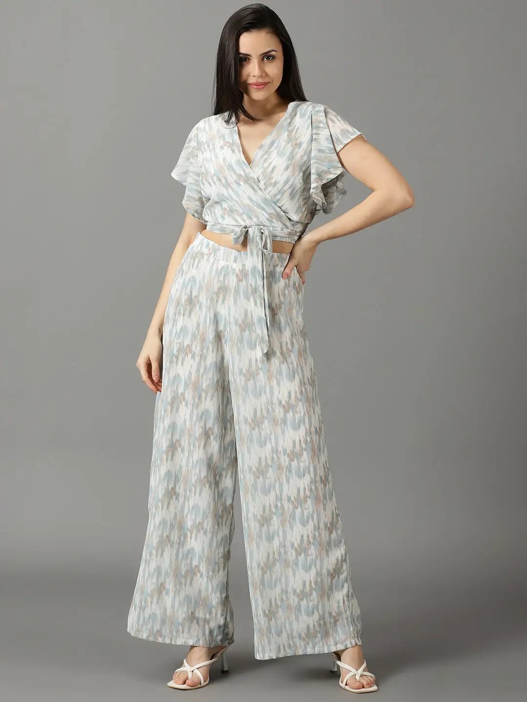 Women's White Printed Co-Ords Set