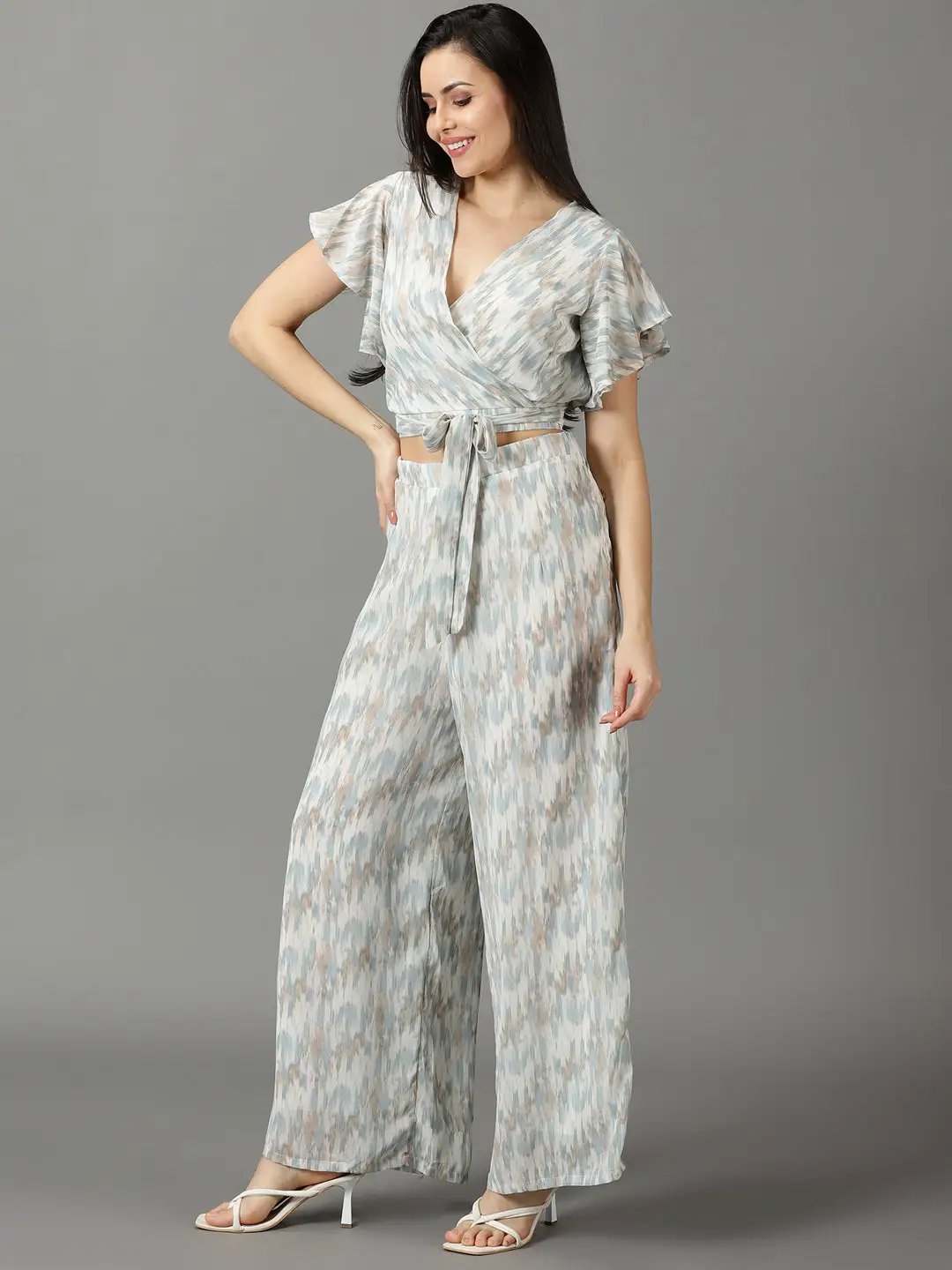 Women's White Printed Co-Ords Set