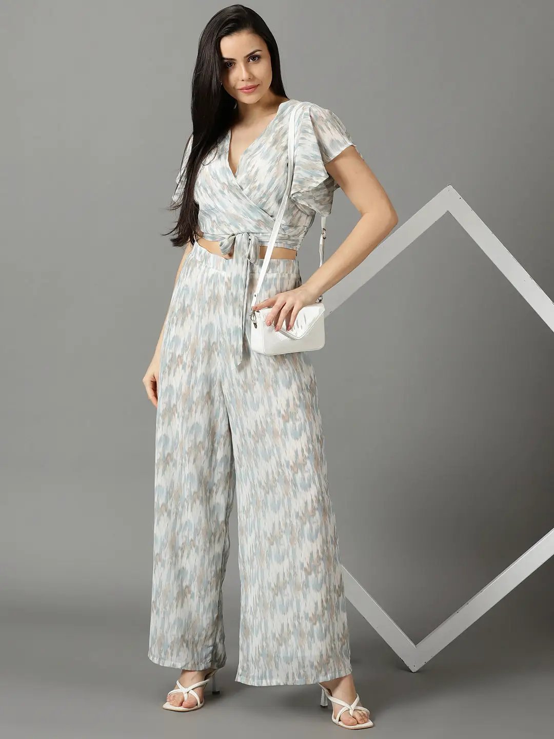 Women's White Printed Co-Ords Set