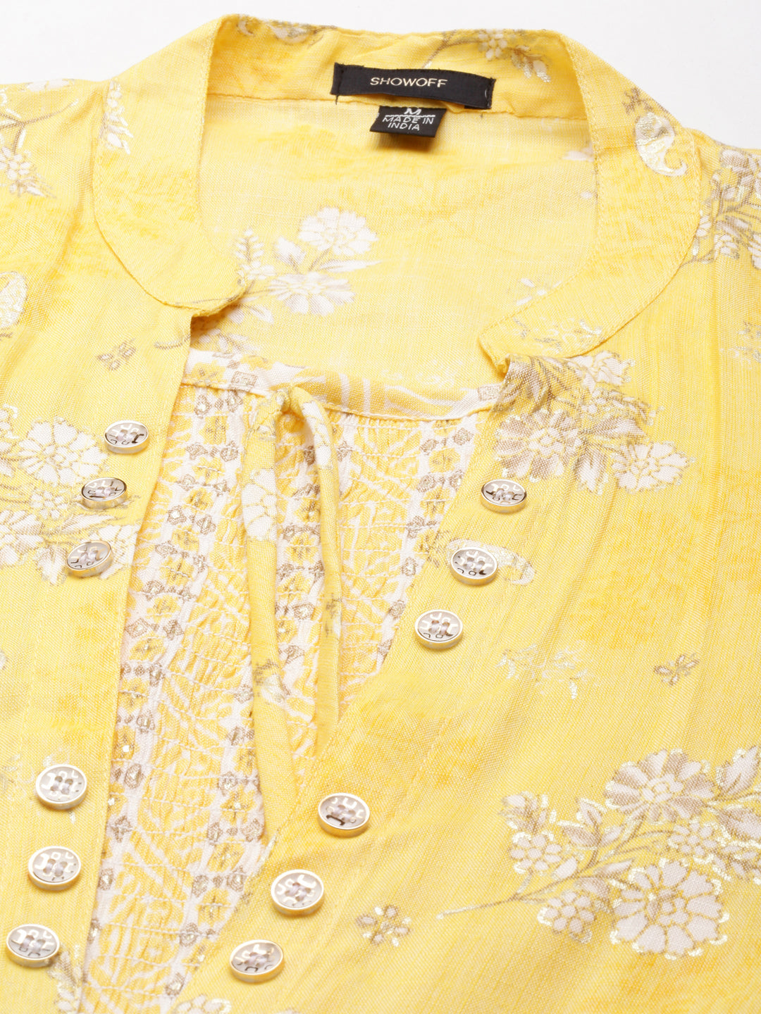 Women's Yellow Printed Anarkali Kurta