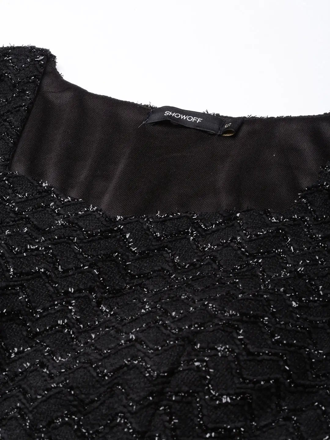 Women's Black Sweetheart Neck Three-Quarter Sleeves Maxi Dress