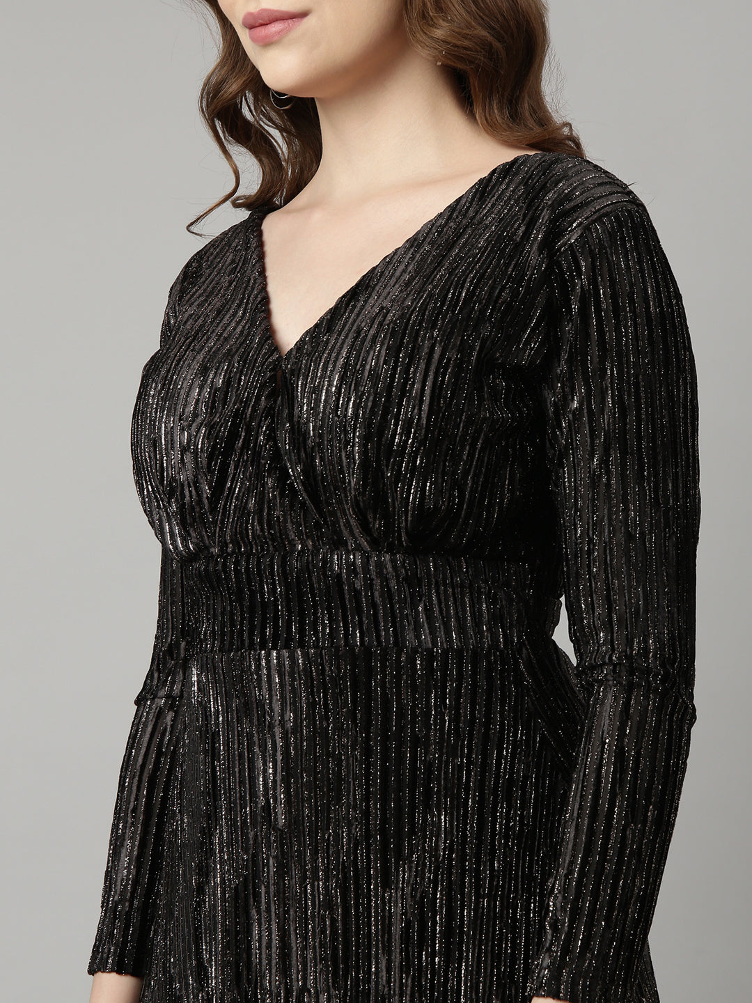 Women's Black Striped Maxi Dress