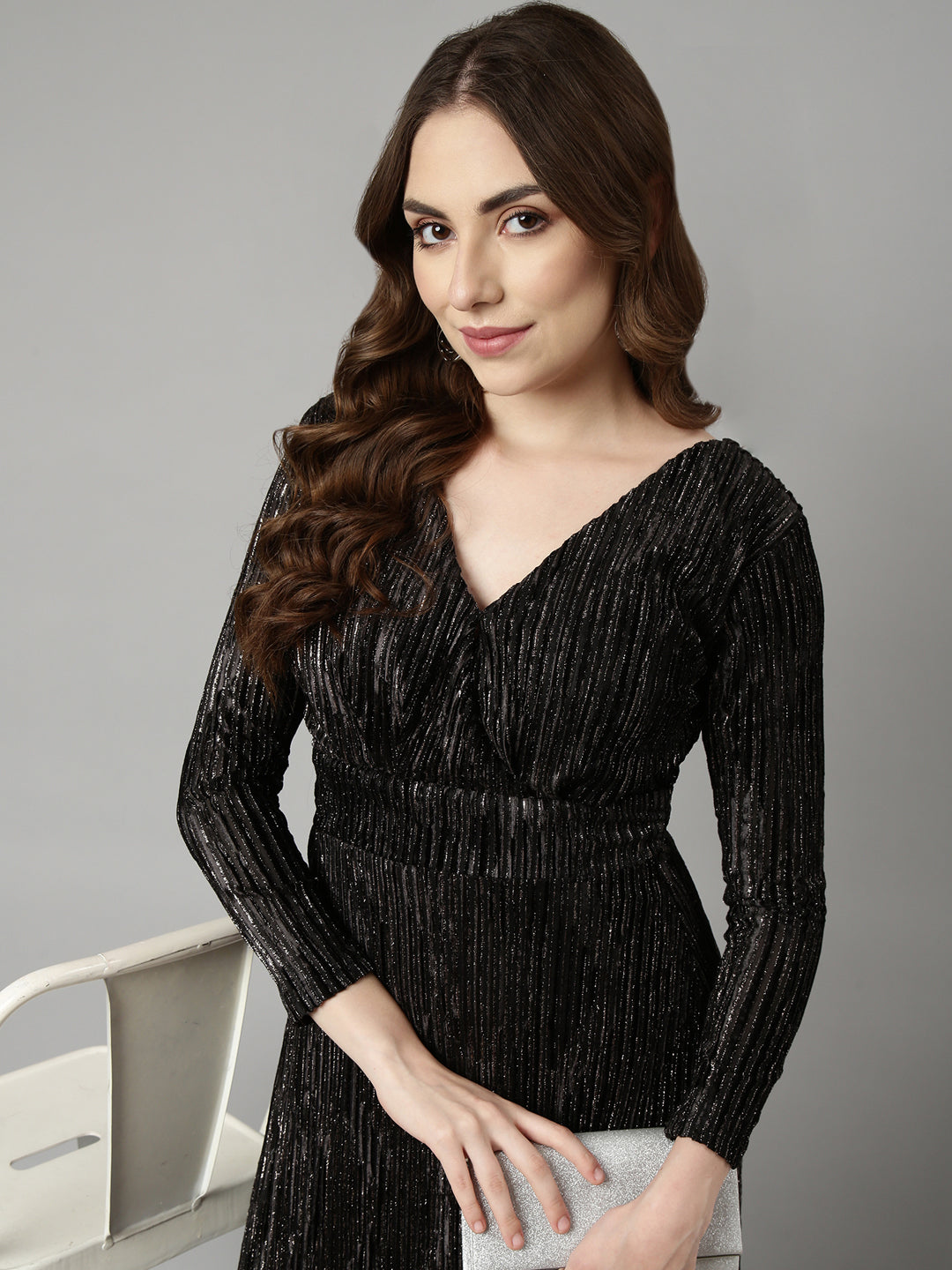 Women's Black Striped Maxi Dress