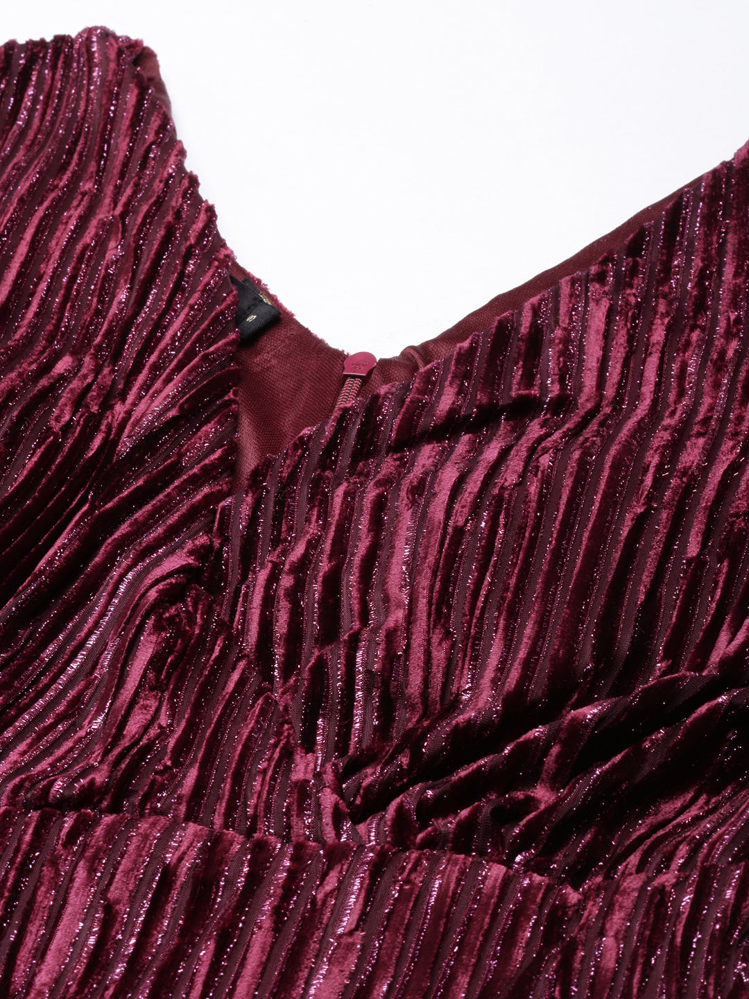 Women's Maroon Striped Maxi Dress