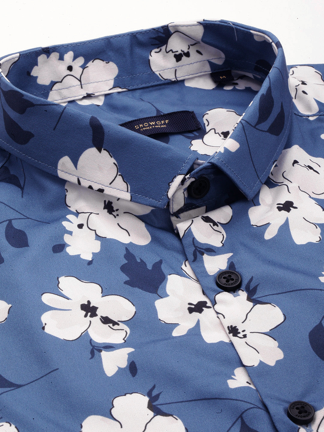 Men Blue Printed Casual Shirt