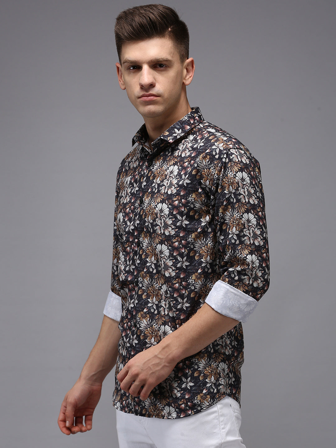 Men Black Printed Casual Shirt