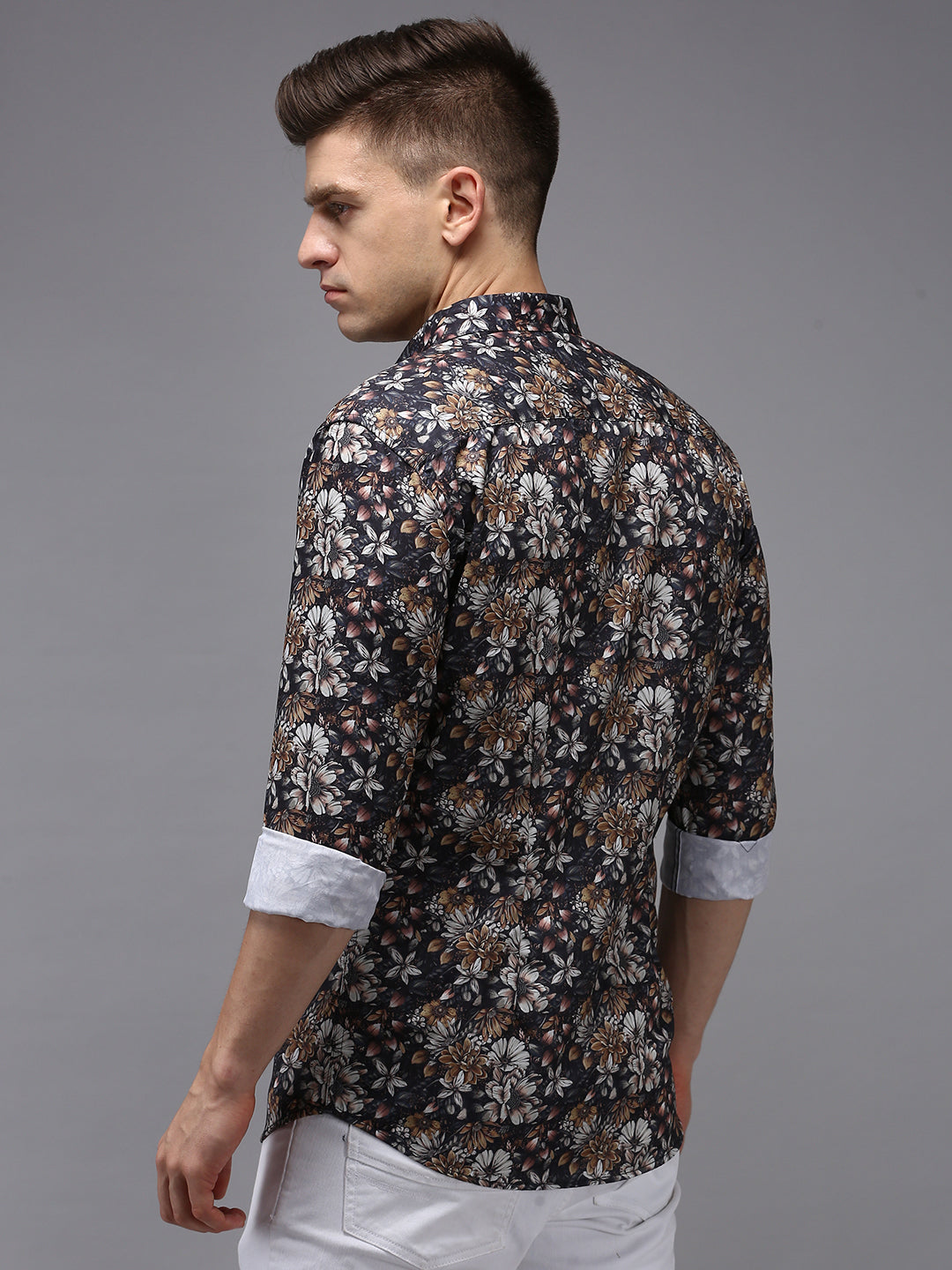 Men Black Printed Casual Shirt