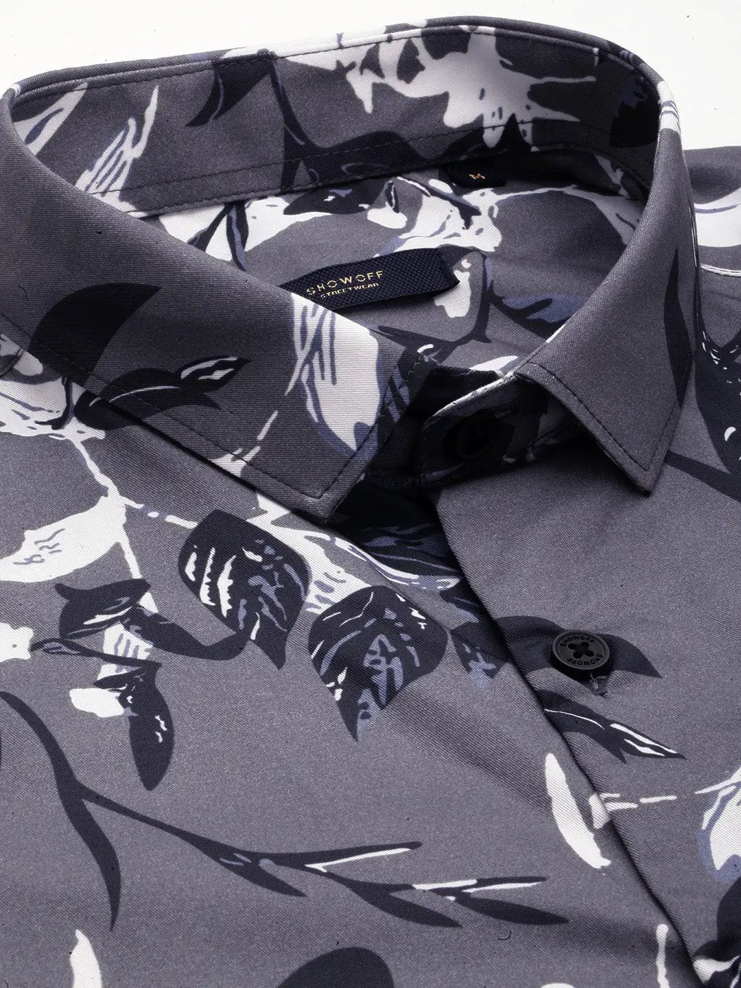 Men's Grey Printed Casual Shirt