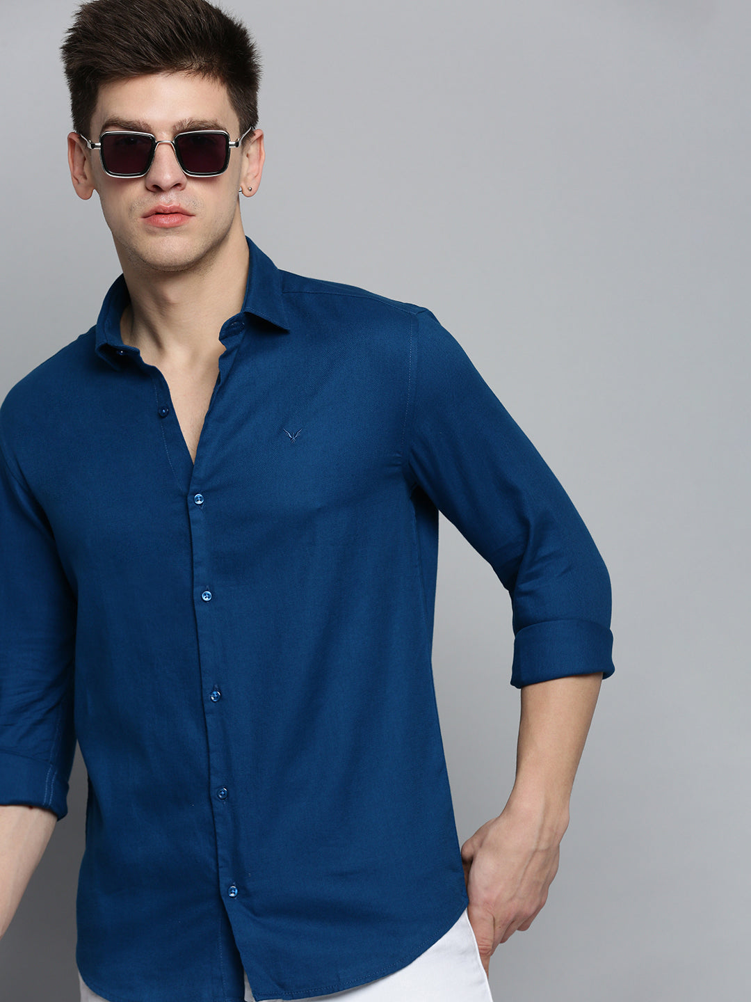 Men's Teal Comfort Cotton Casual Shirt
