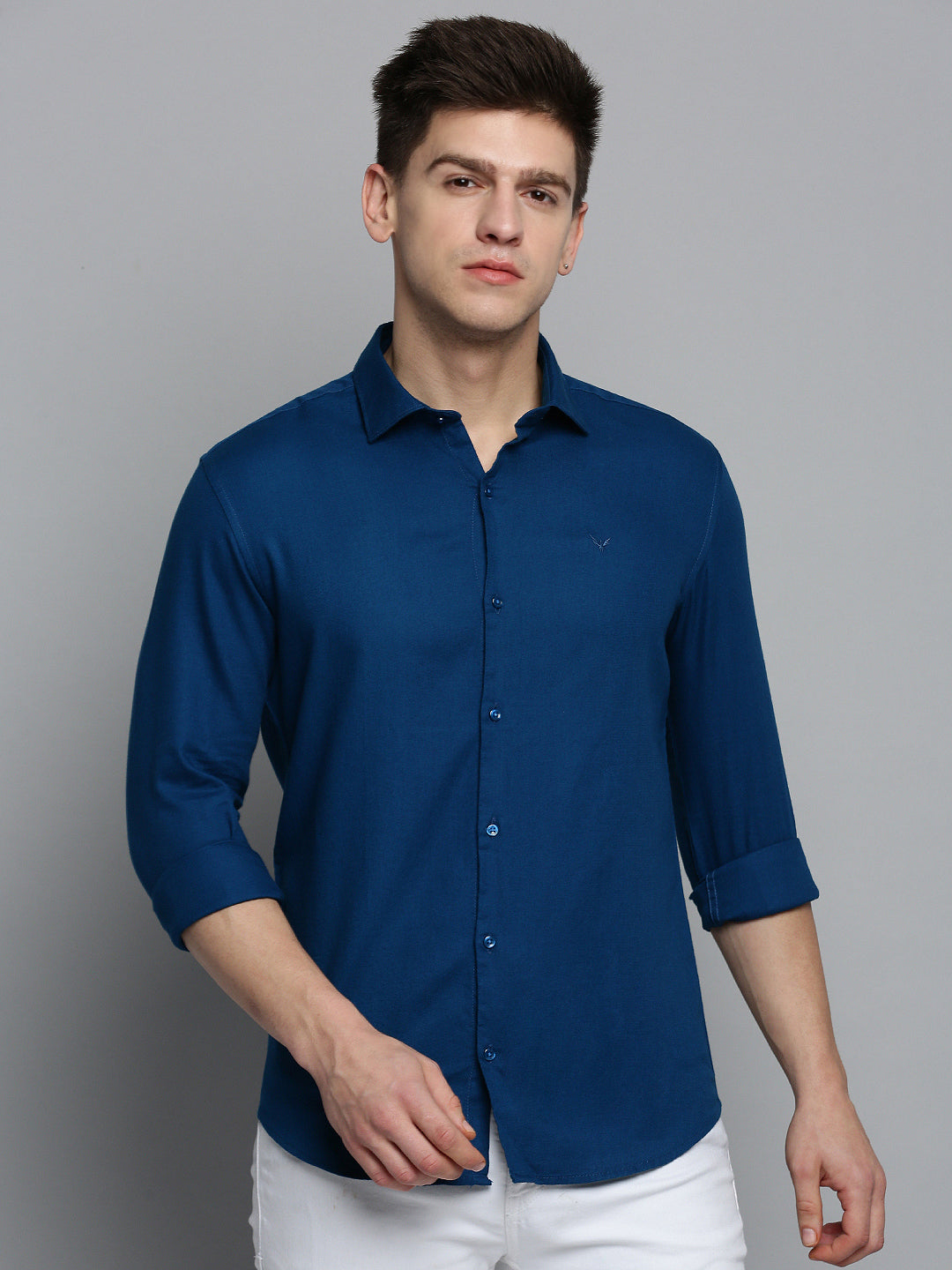 Men's Teal Comfort Cotton Casual Shirt