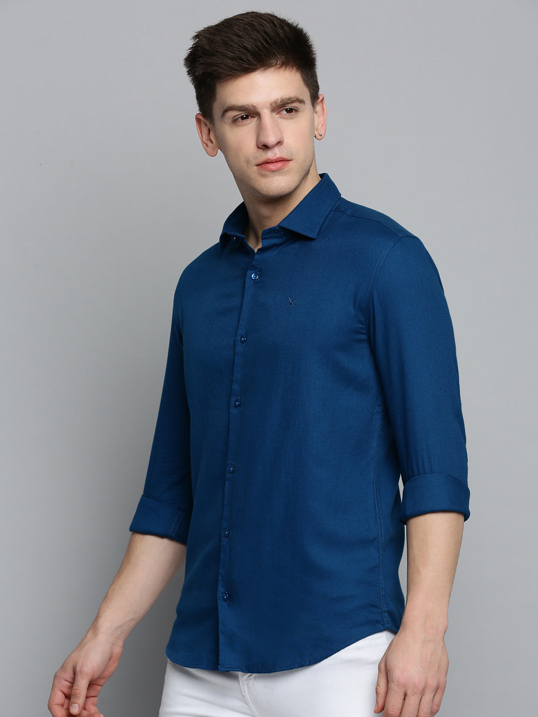 Men's Teal Comfort Cotton Casual Shirt