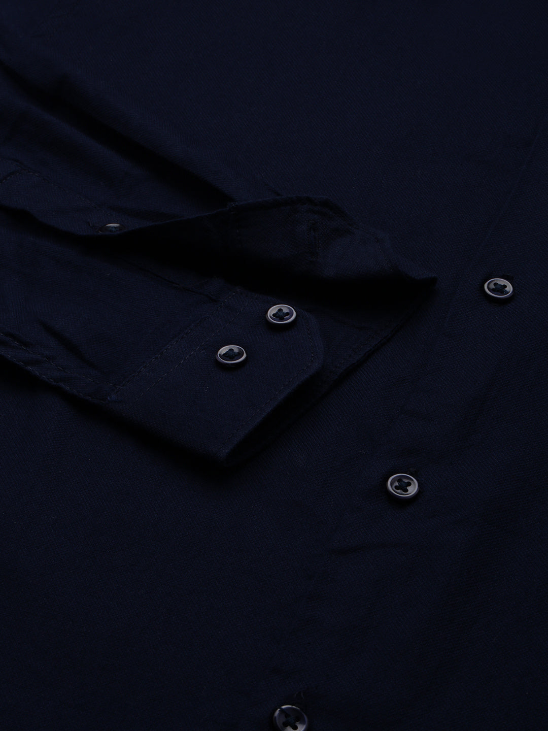 Men Navy Solid Casual Shirt