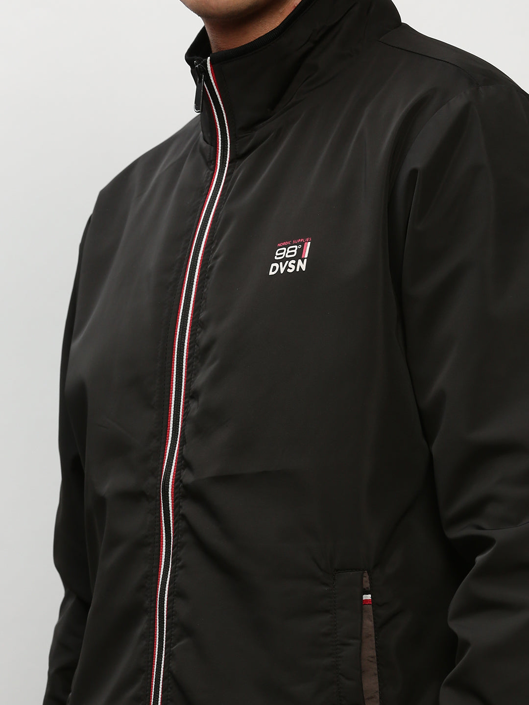 Men's Black Solid Casual Bomber Jackets