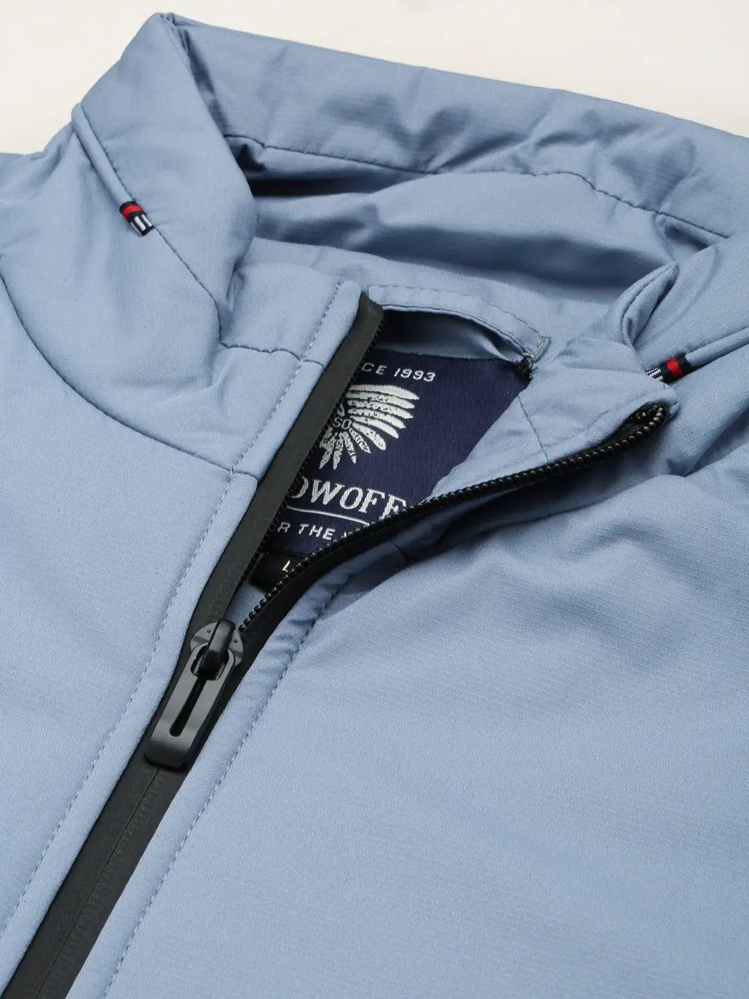 Men's Blue Solid Casual Jacket
