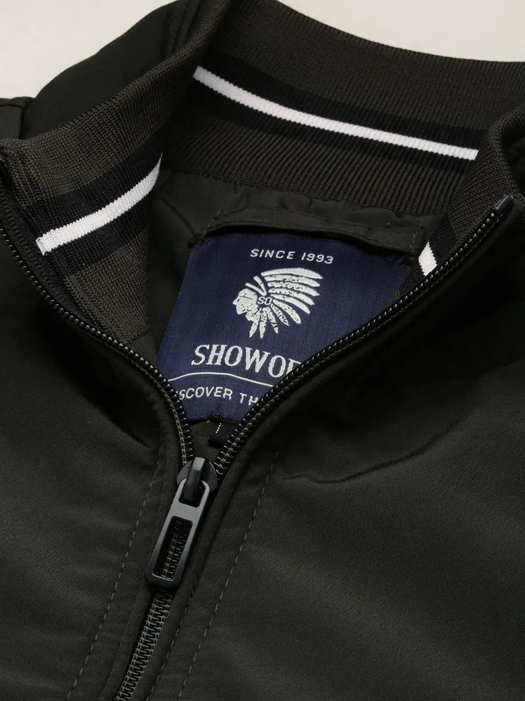 Men's Green Solid Casual Jacket