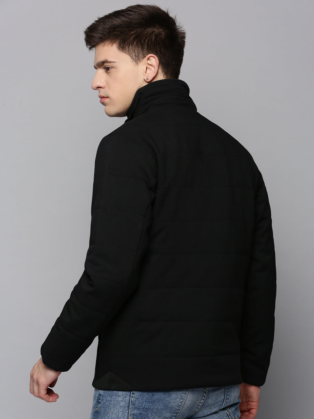 Men Black Solid Western Jacket