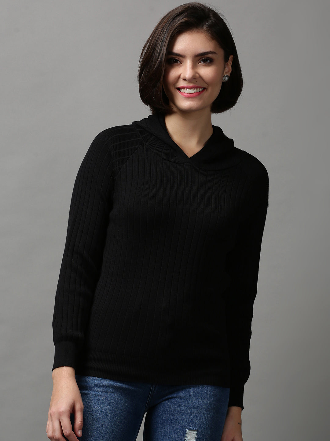 Women's Black Solid Top