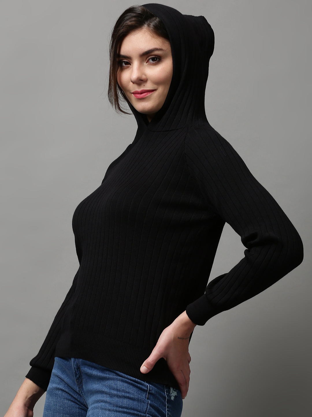 Women's Black Solid Top