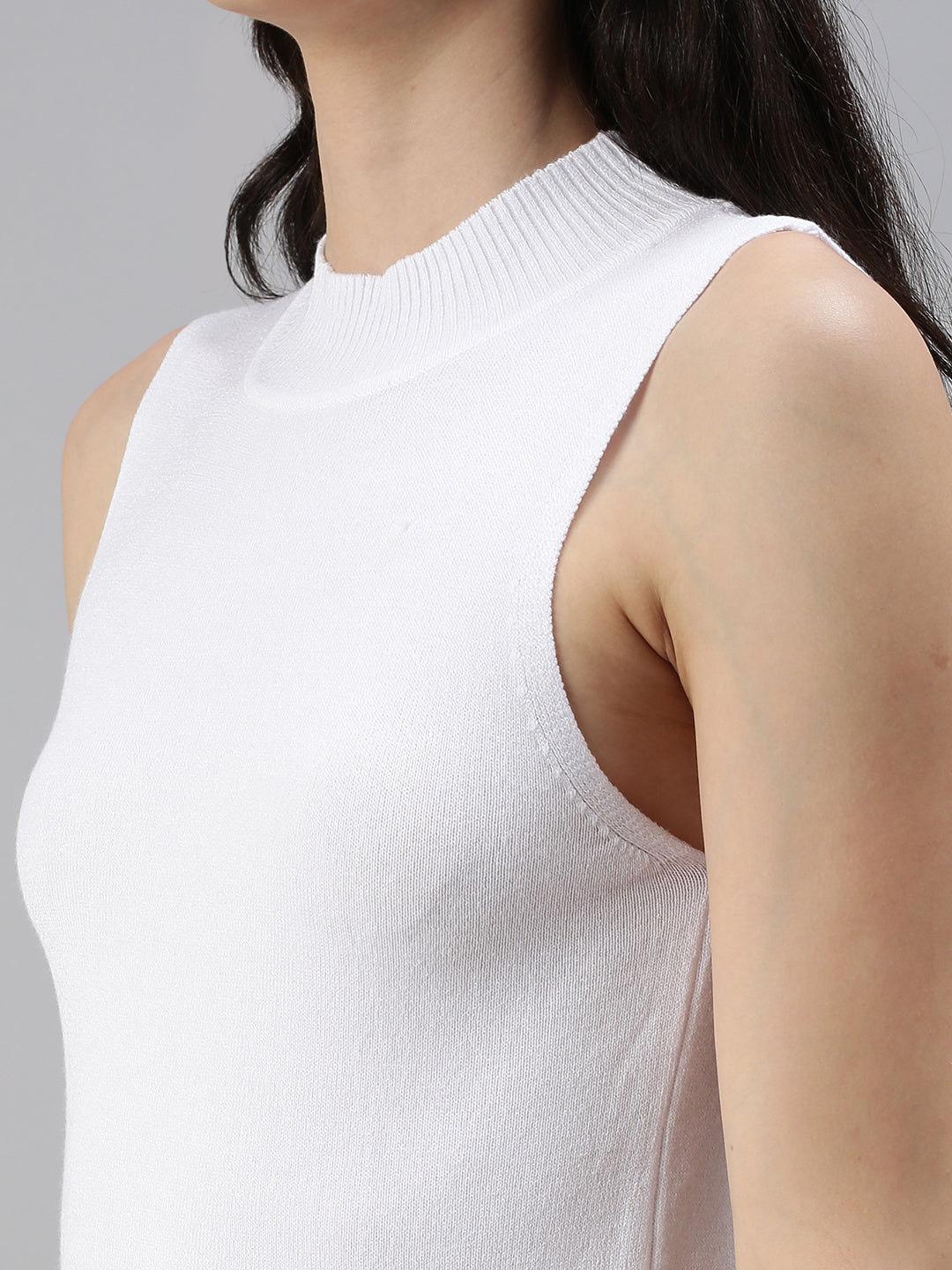 Women's White Solid Top