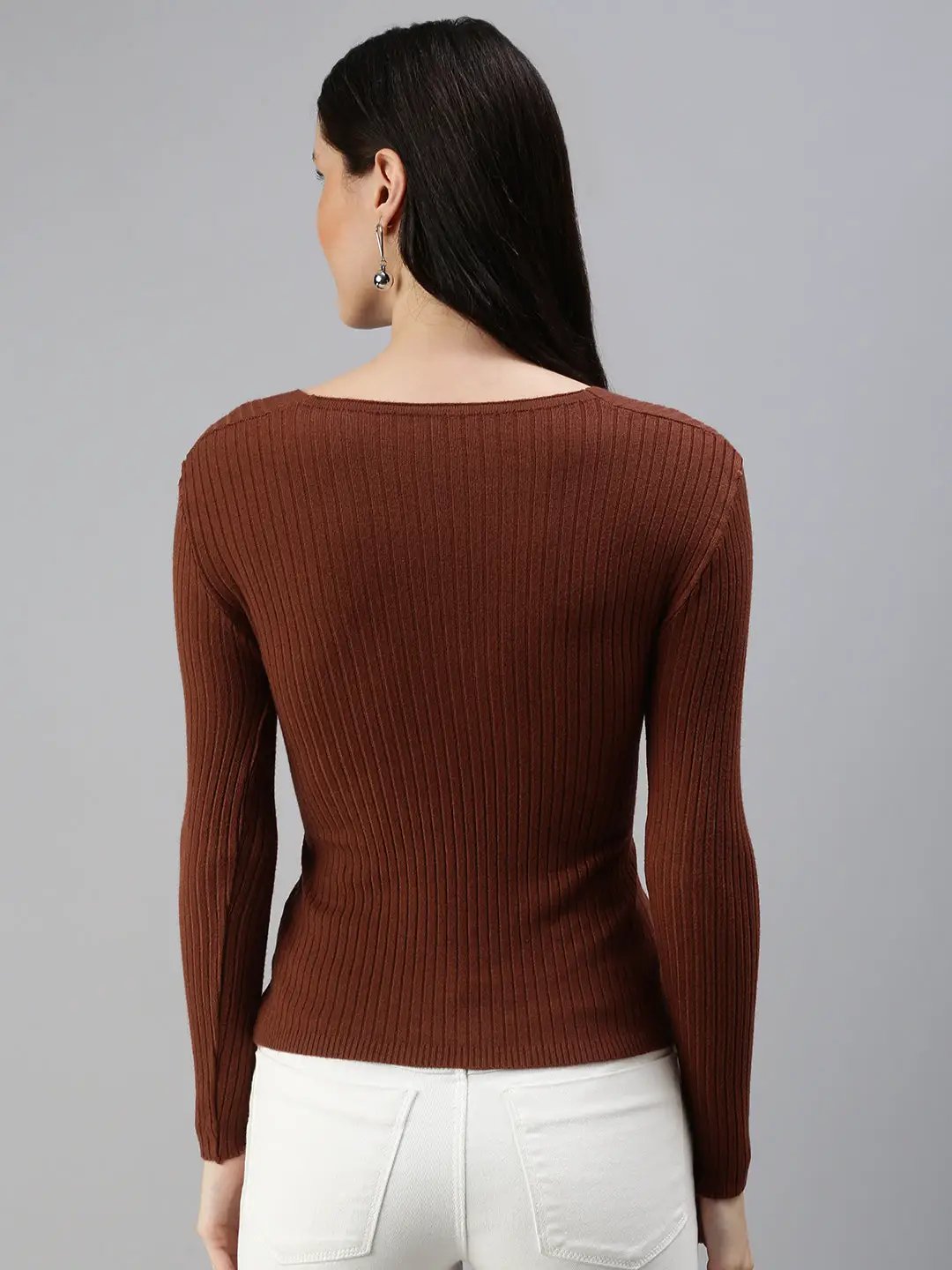 Women's Brown Solid Top