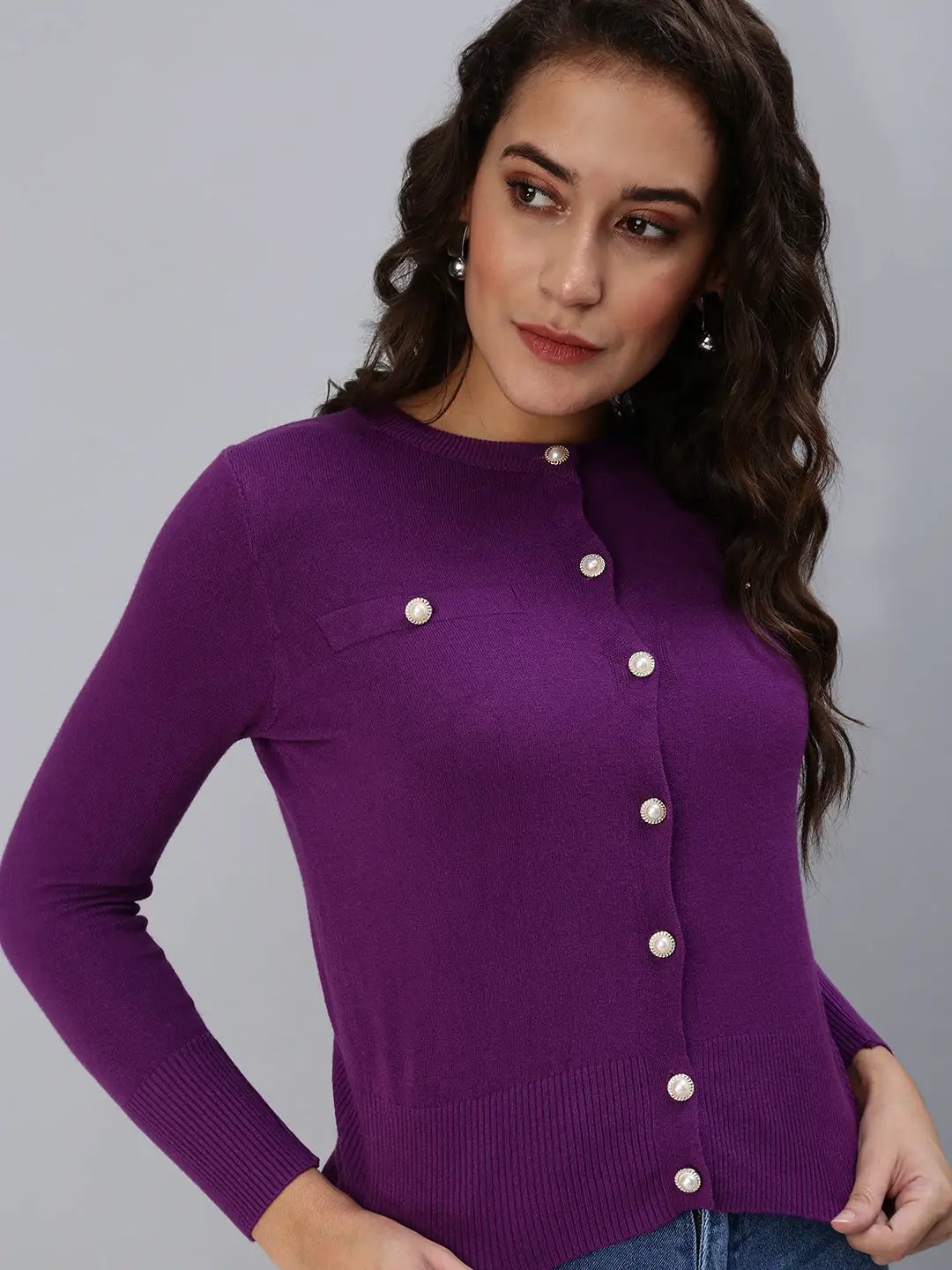Women's Purple Solid Top