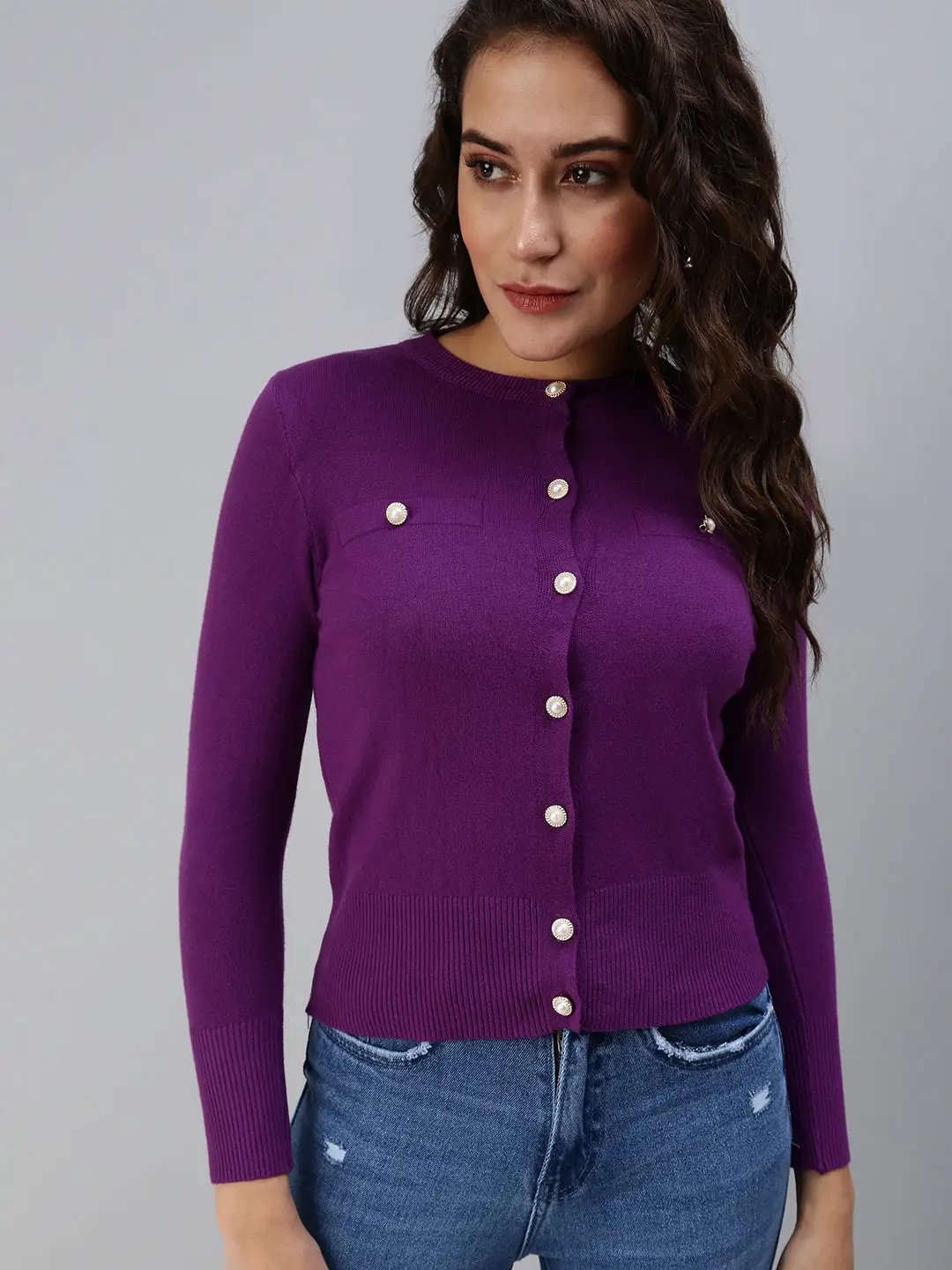 Women's Purple Solid Top