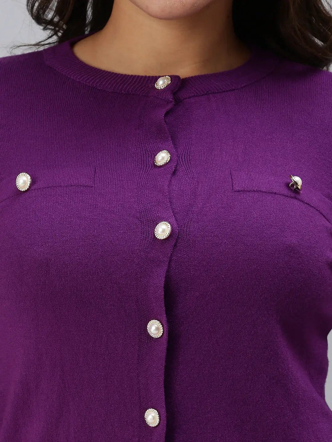Women's Purple Solid Top
