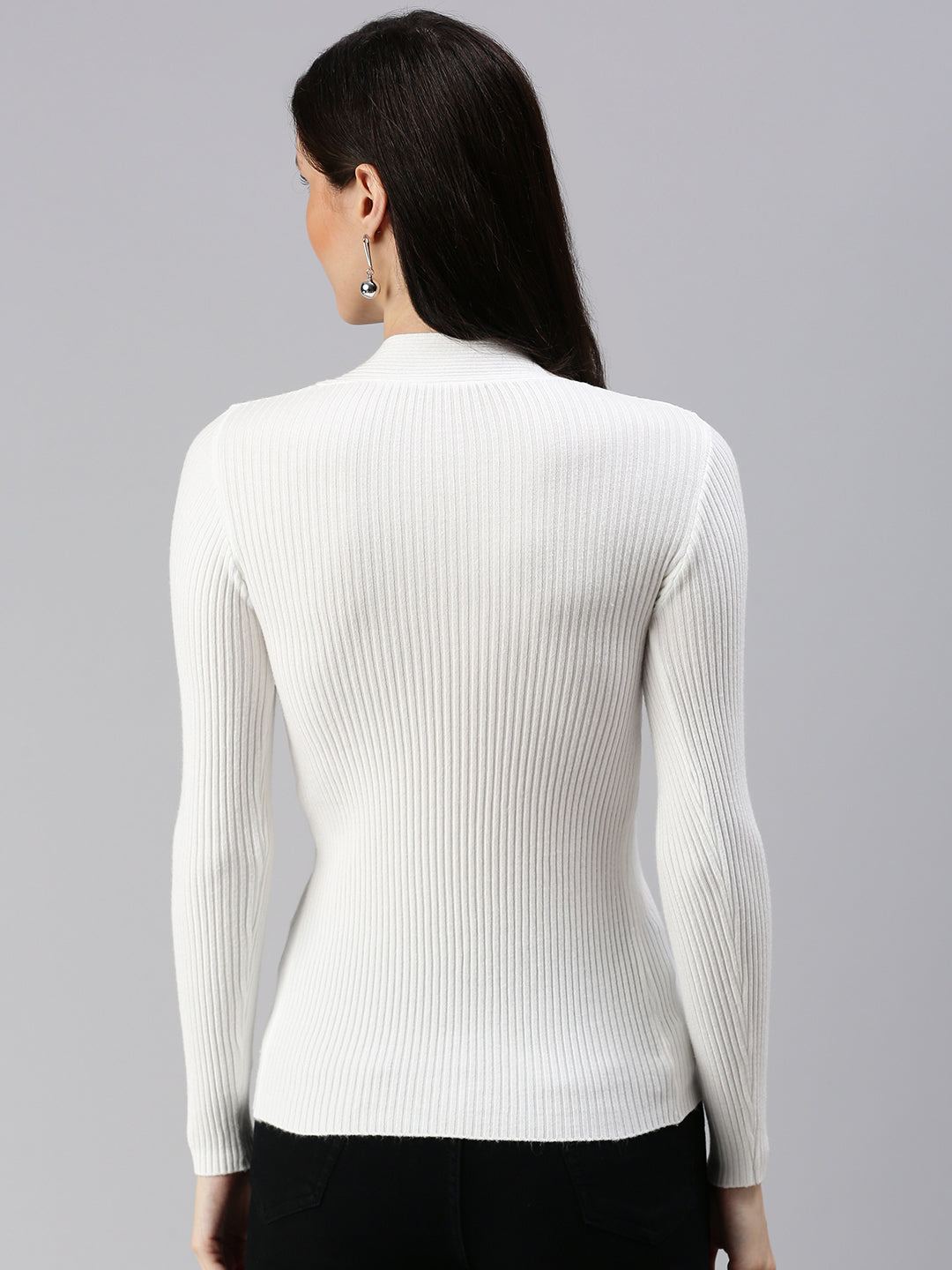 Women's White Solid Top