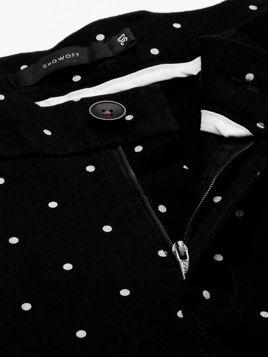 Men's Black Printed Cotton Chino Shorts