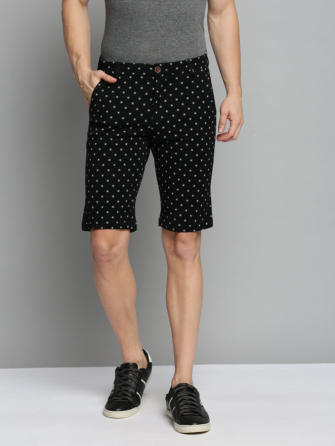 Men Black Printed Shorts