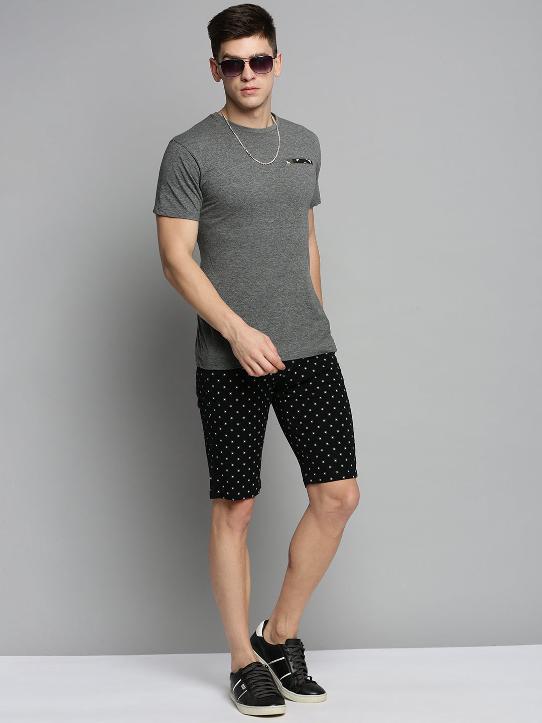 Men Black Printed Shorts